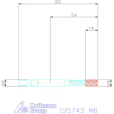 Garant Gépi menetfúró szinkronorsókhoz HSS-E-PM Form E M8