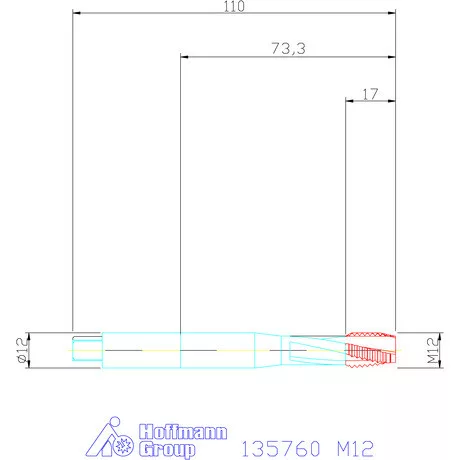 Garant Gépi menetfúró HSS-E-PM M12