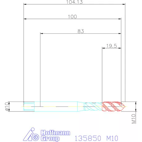 Garant Gépi menetfúró HSS-E Form C M10