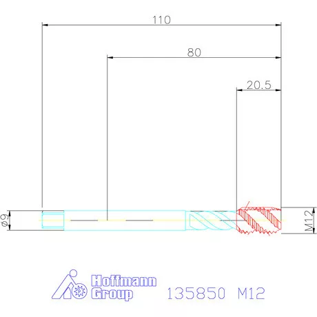 Garant Gépi menetfúró HSS-E Form C M12