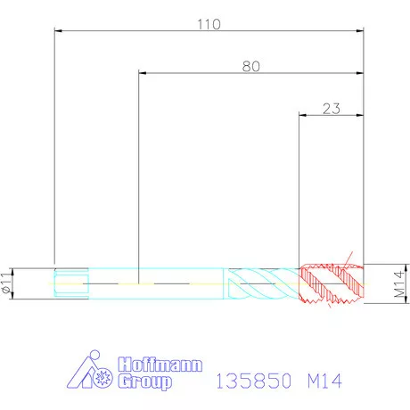 Garant Gépi menetfúró HSS-E Form C M14