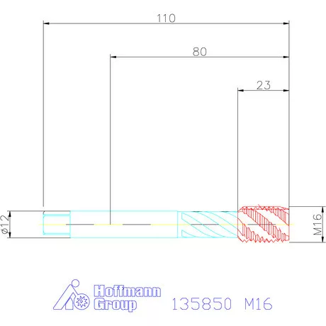 Garant Gépi menetfúró HSS-E Form C M16