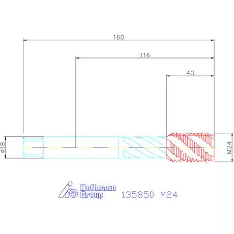 Garant Gépi menetfúró HSS-E Form C M24