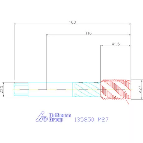 Garant Gépi menetfúró HSS-E Form C M27