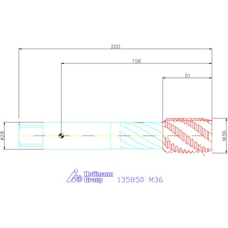 Garant Gépi menetfúró HSS-E Form C M36