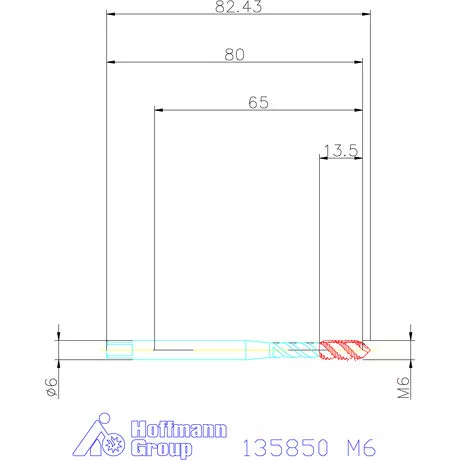 Garant Gépi menetfúró HSS-E Form C M6