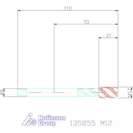 Holex Gépi menetfúró HSS-E Form C M12