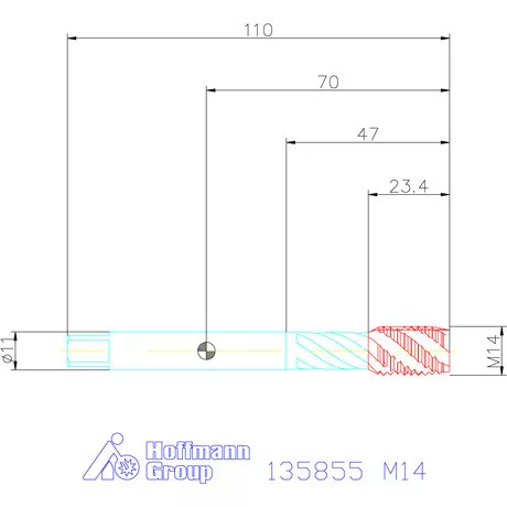Holex Gépi menetfúró HSS-E Form C M14