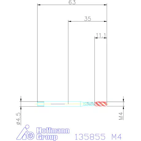 Holex Gépi menetfúró HSS-E Form C M4