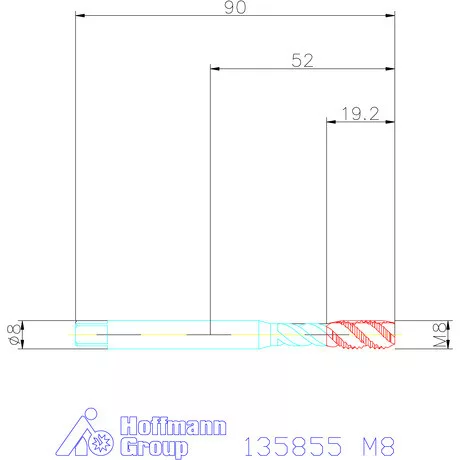 Holex Gépi menetfúró HSS-E Form C M8