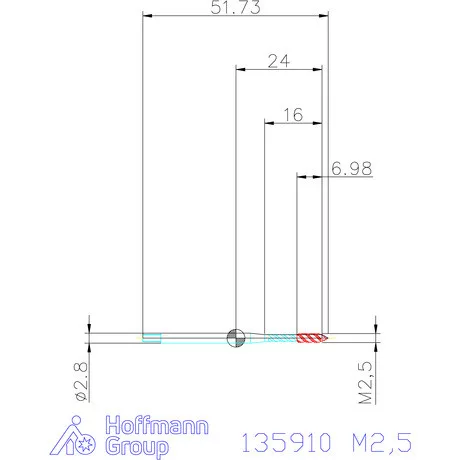 Holex Holex Pro Tap gépi menetfúró HSS-E Form C M2,5