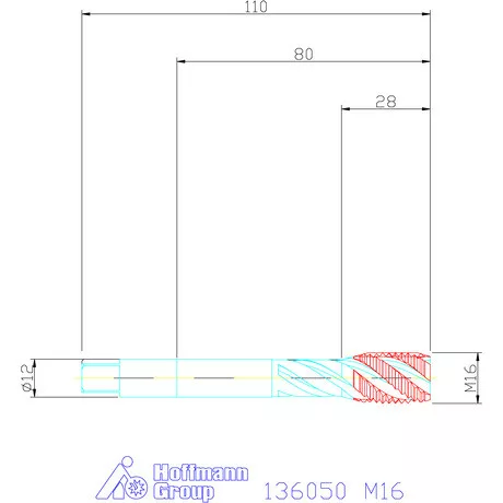 Garant Gépi menetfúró HSS-E Form E M16