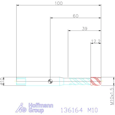 Garant Garant Master Tap gépi menetfúró HSS-E-PM, C alak, 6H+0,1 M10