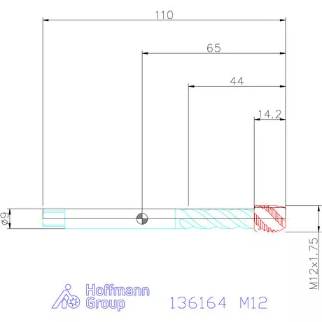Garant Garant Master Tap gépi menetfúró HSS-E-PM, C alak, 6H+0,1 M12