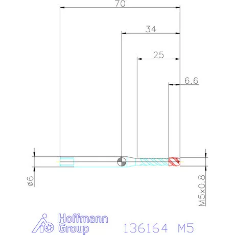 Garant Garant Master Tap gépi menetfúró HSS-E-PM, C alak, 6H+0,1 M5