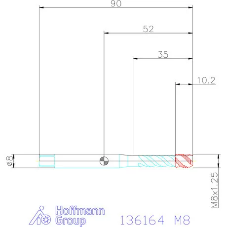 Garant Garant Master Tap gépi menetfúró HSS-E-PM, C alak, 6H+0,1 M8