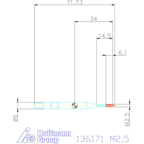 Garant Gépi menetfúró szinkronorsókhoz HSS-E-PM Form C M2,5