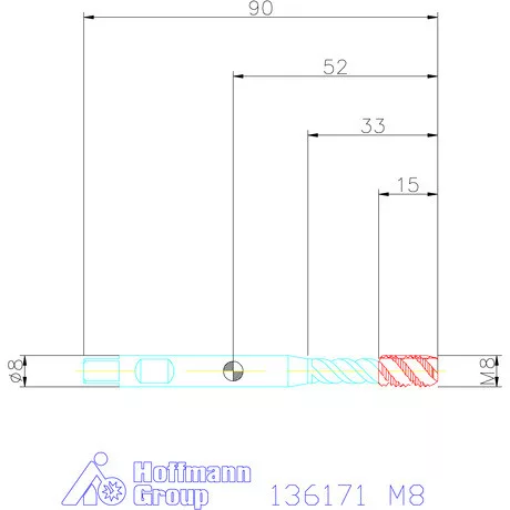 Garant Gépi menetfúró szinkronorsókhoz HSS-E-PM Form C M8