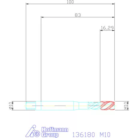 Garant Gépi menetfúró, balmenet HSS-E 6H M10