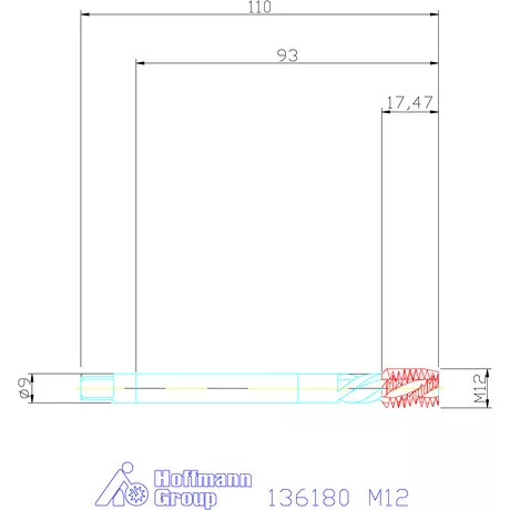 Garant Gépi menetfúró, balmenet HSS-E 6H M12