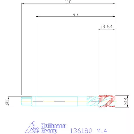 Garant Gépi menetfúró, balmenet HSS-E 6H M14