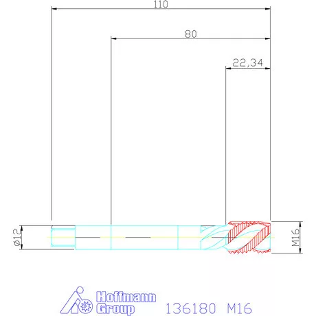 Garant Gépi menetfúró, balmenet HSS-E 6H M16
