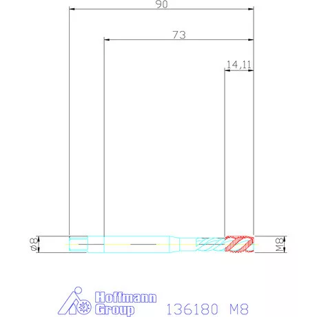 Garant Gépi menetfúró, balmenet HSS-E 6H M8