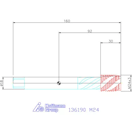 Garant Garant Master Tap gépi menetfúró balmenet HSS-E-PM 6HX M24