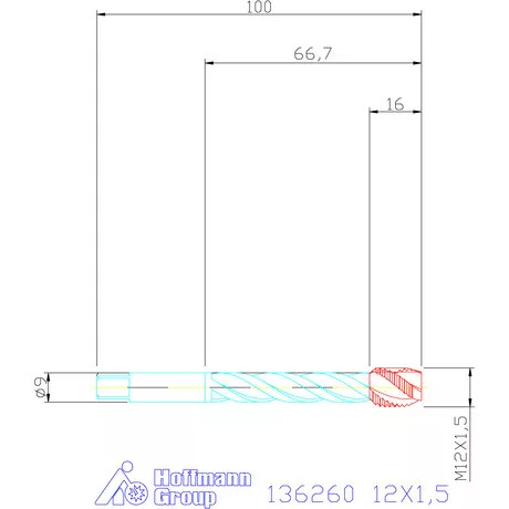Garant Gépi menetfúró 12X1,5