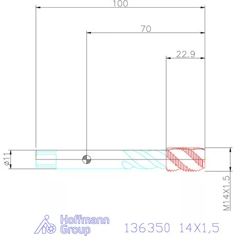 Garant Garant Master Tap Steel<sup>HT</sup> gépi menetfúró HSSE-PM Form C 6HX 14X1,5