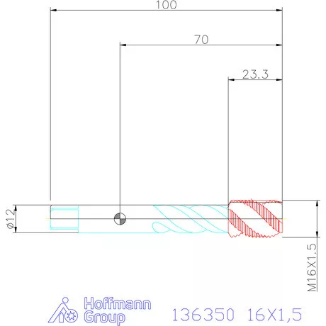 Garant Garant Master Tap Steel<sup>HT</sup> gépi menetfúró HSSE-PM Form C 6HX 16X1,5