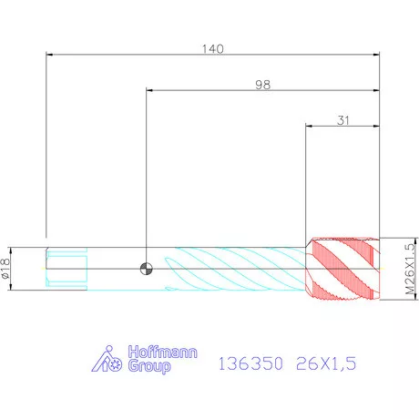 Garant Garant Master Tap Steel<sup>HT</sup> gépi menetfúró HSSE-PM Form C 6HX 26X1,5