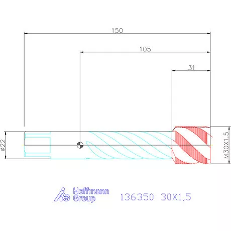 Garant Garant Master Tap Steel<sup>HT</sup> gépi menetfúró HSSE-PM Form C 6HX 30X1,5