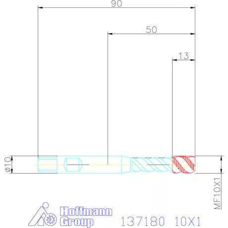 Garant Gépi menetfúró szinkronorsókhoz HSS-E-PM Form C 10X1