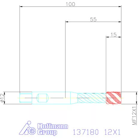 Garant Gépi menetfúró szinkronorsókhoz HSS-E-PM Form C 12X1