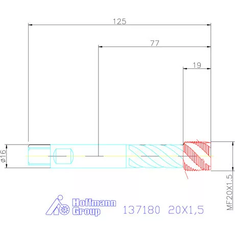 Garant Gépi menetfúró szinkronorsókhoz HSS-E-PM Form C 20X1,5