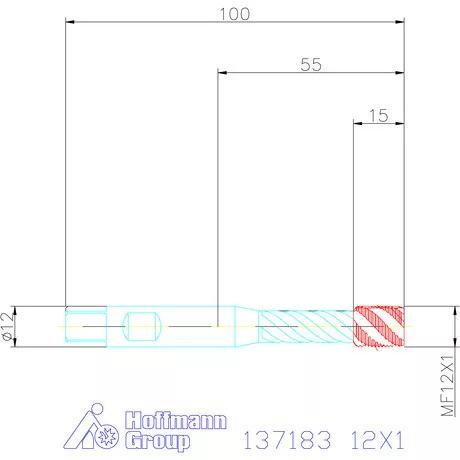 Garant Gépi menetfúró szinkronorsókhoz HSS-E-PM Form E 12X1