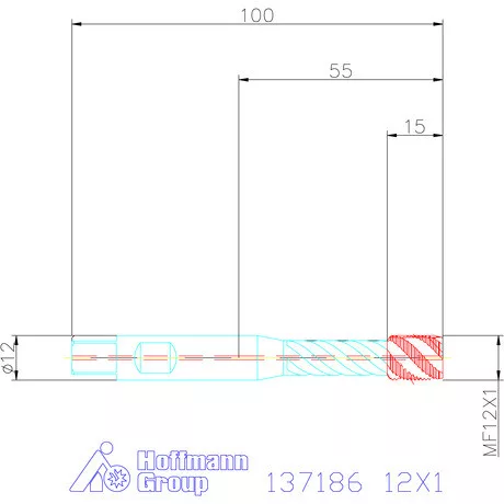 Garant Gépi menetfúró szinkronorsókhoz HSS-E-PM IK / Form C 12X1
