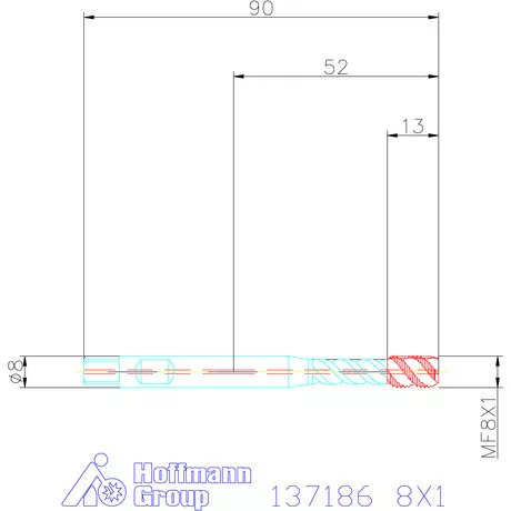 Garant Gépi menetfúró szinkronorsókhoz HSS-E-PM IK / Form C 8X1