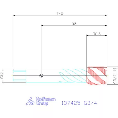 Garant Garant Master Tap Steel<sup>HT</sup> gépi menetfúró HSS-E-PM Form C G3/4