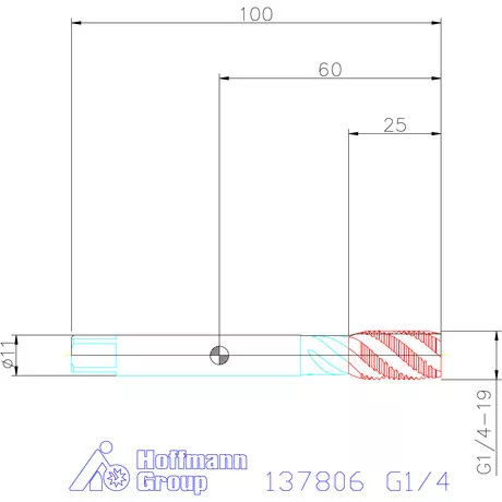 Holex Holex Pro Tap gépi menetfúró HSS-E C alak G1/4