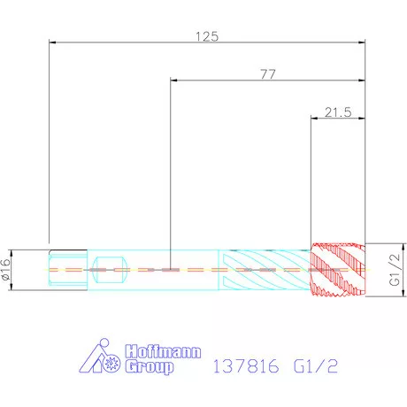 Garant Gépi menetfúró szinkronorsókhoz HSS-E-PM, belső hűtés / Form C G1/2