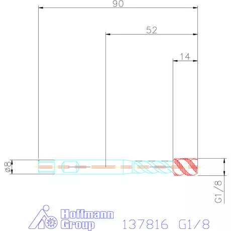 Garant Gépi menetfúró szinkronorsókhoz HSS-E-PM, belső hűtés / Form C G1/8