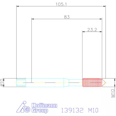 Holex Gépi menetformázó kenőhorony nélkül HSS-E 6HX M10