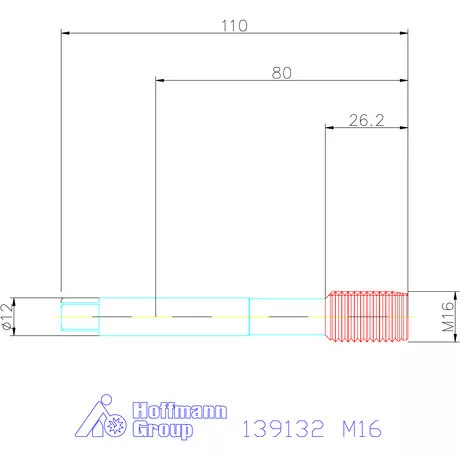Holex Gépi menetformázó kenőhorony nélkül HSS-E 6HX M16
