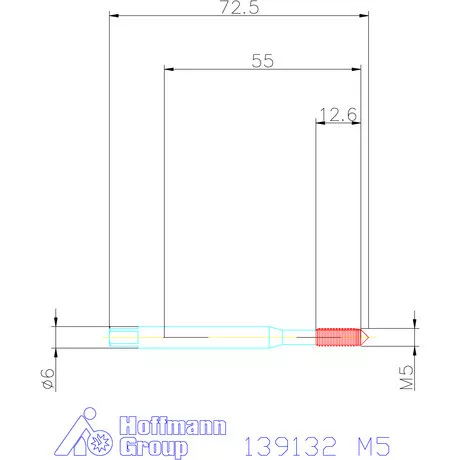 Holex Gépi menetformázó kenőhorony nélkül HSS-E 6HX M5