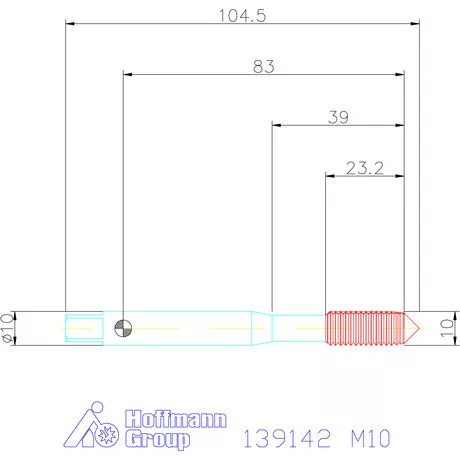 Holex Gépi menetformázó kenőhorony nélkül HSS-E 6GX M10