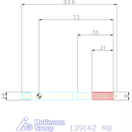 Holex Gépi menetformázó kenőhorony nélkül HSS-E 6GX M8