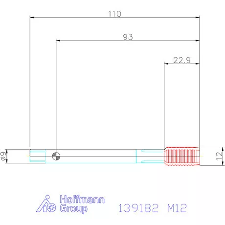 Holex Gépi menetformázó kenőhornyokkal HSS-E Form C 6HX M12