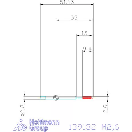 Holex Gépi menetformázó kenőhornyokkal HSS-E Form C 6HX M2,6